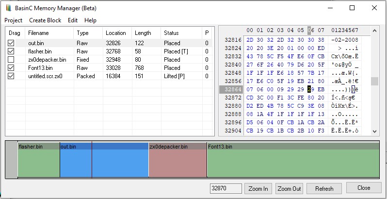 Memory Manager window